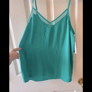 NWT Nine West green mesh tank top